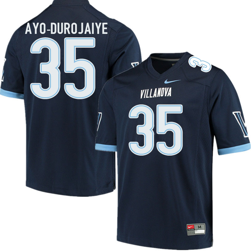 Men #35 TD Ayo-Durojaiye Villanova Wildcats College Football Jerseys Sale-Navy